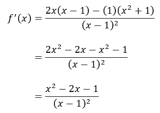 (2x(x-1)-(1)(x^2+1))/(x-1)^2
